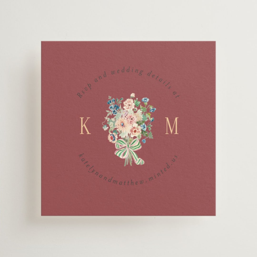 "Ruban en Fleur" - Mini Enclosure Cards in Rose by Itsy Belle Studio - Front