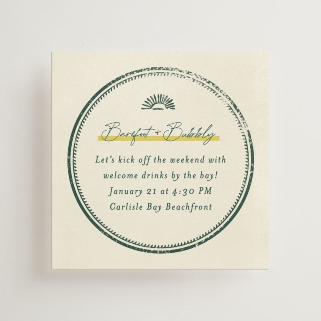 "Coastal Drift" - Mini Enclosure Cards in Caribbean Citrus by Pixel and Hank - Front