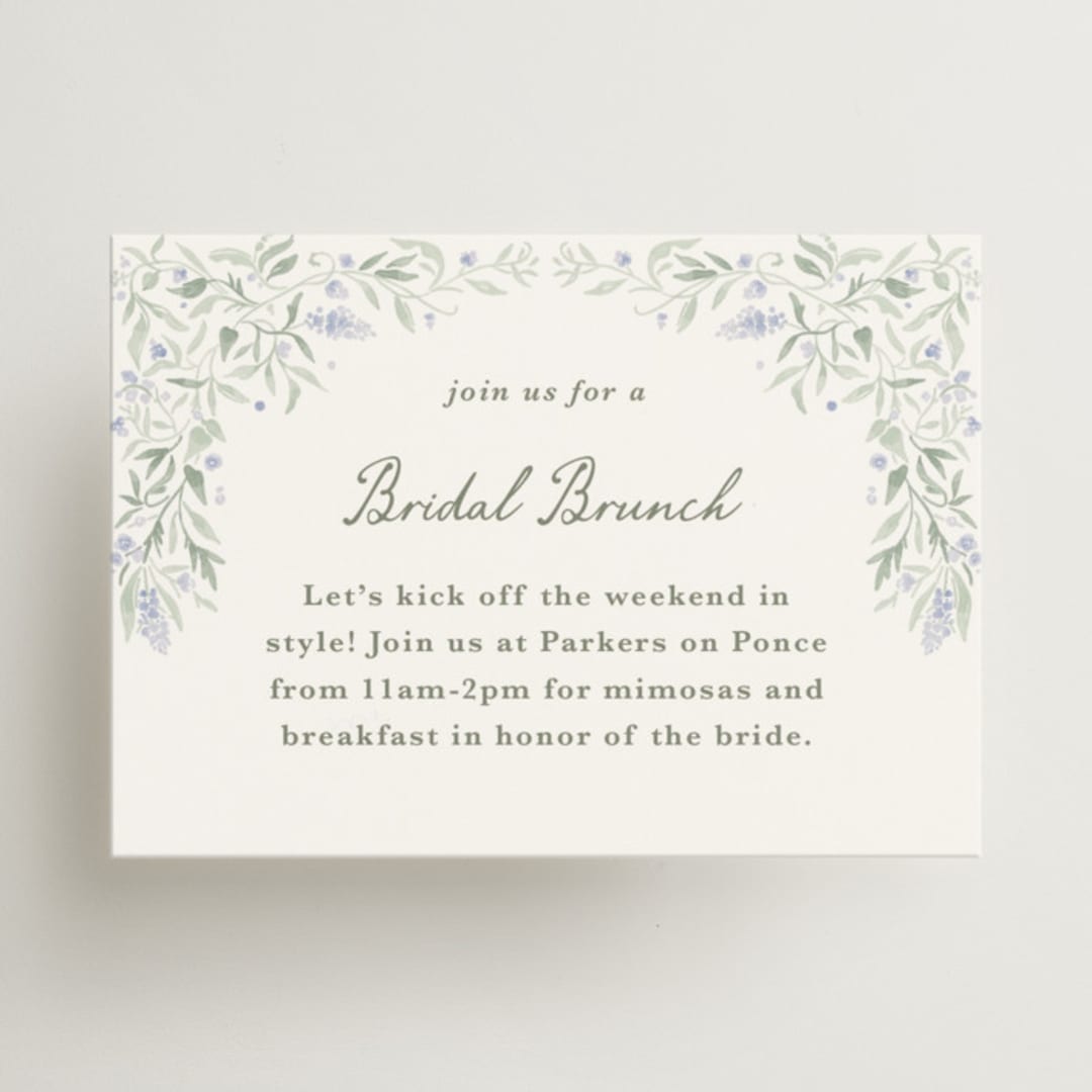 "Delicate Vines" - Mini Enclosure Cards in Periwinkle by Kristen Smith - Front