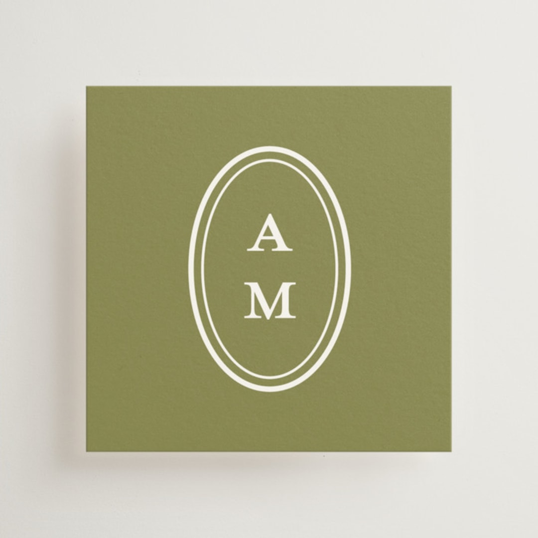 "museo" - Mini Enclosure Cards in Olive by Ellen Schlegelmilch - Front