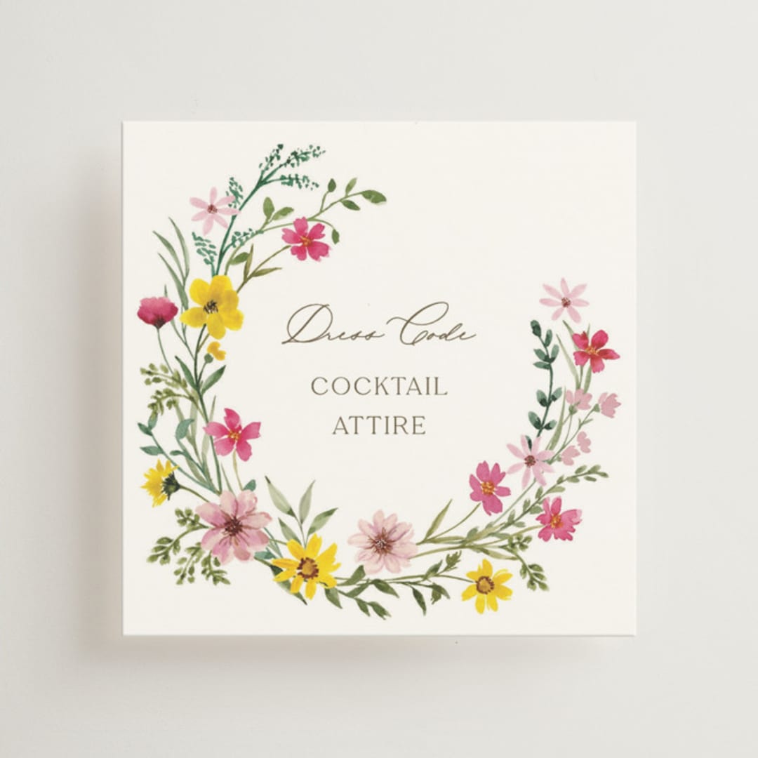 "Wildflower wreath" - Mini Enclosure Cards in Peony by Yaling Hou Suzuki - Front