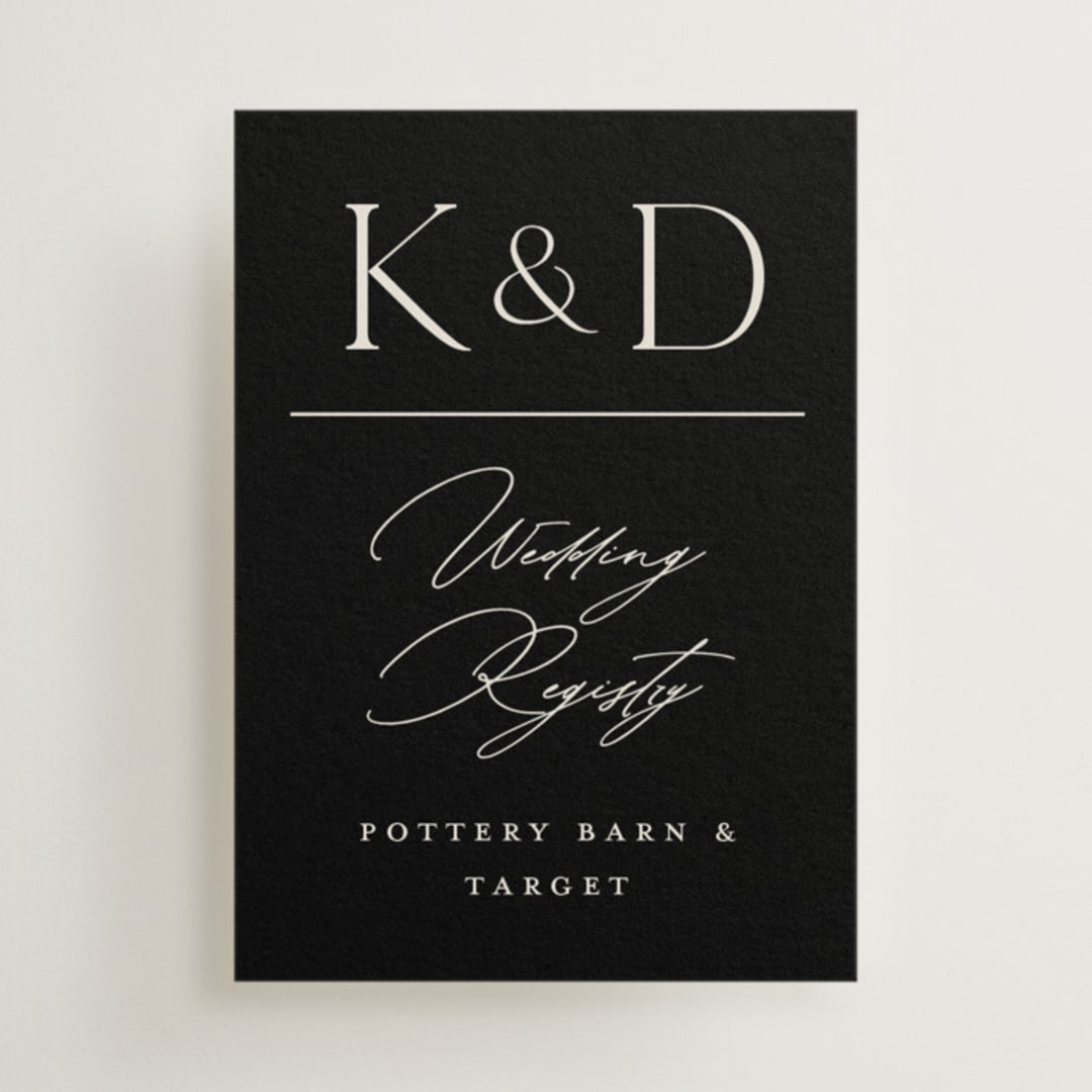 "Modern Monogram" - Mini Enclosure Cards in Ecru by Erica Krystek - Front