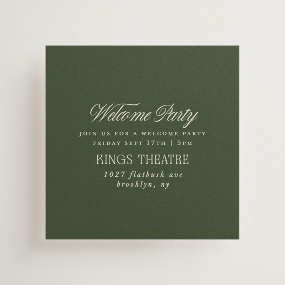 "Literary" - Mini Enclosure Cards in Moss by Kelly Watkins - Front