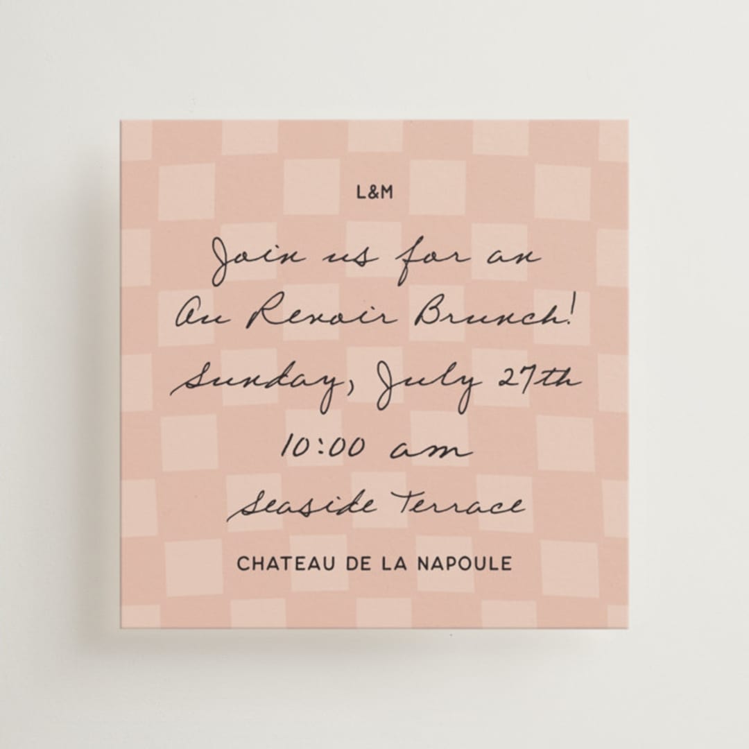 "Ballpoint Suite" - Mini Enclosure Cards in Blush by Ani Somi - Front