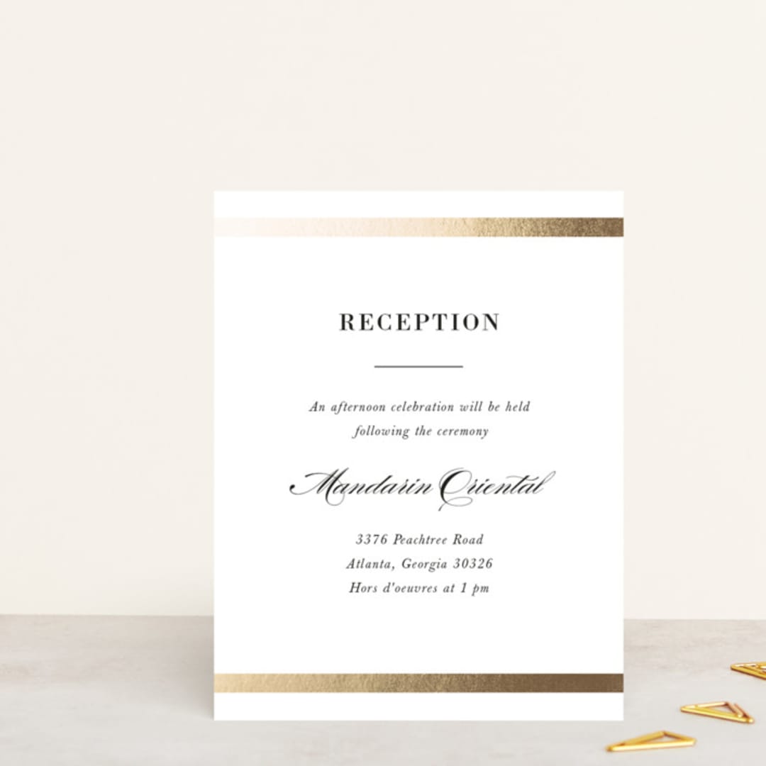 "Classic Monogram" - Mitzvah Reception Cards in Powder by Stacey Meacham - Front