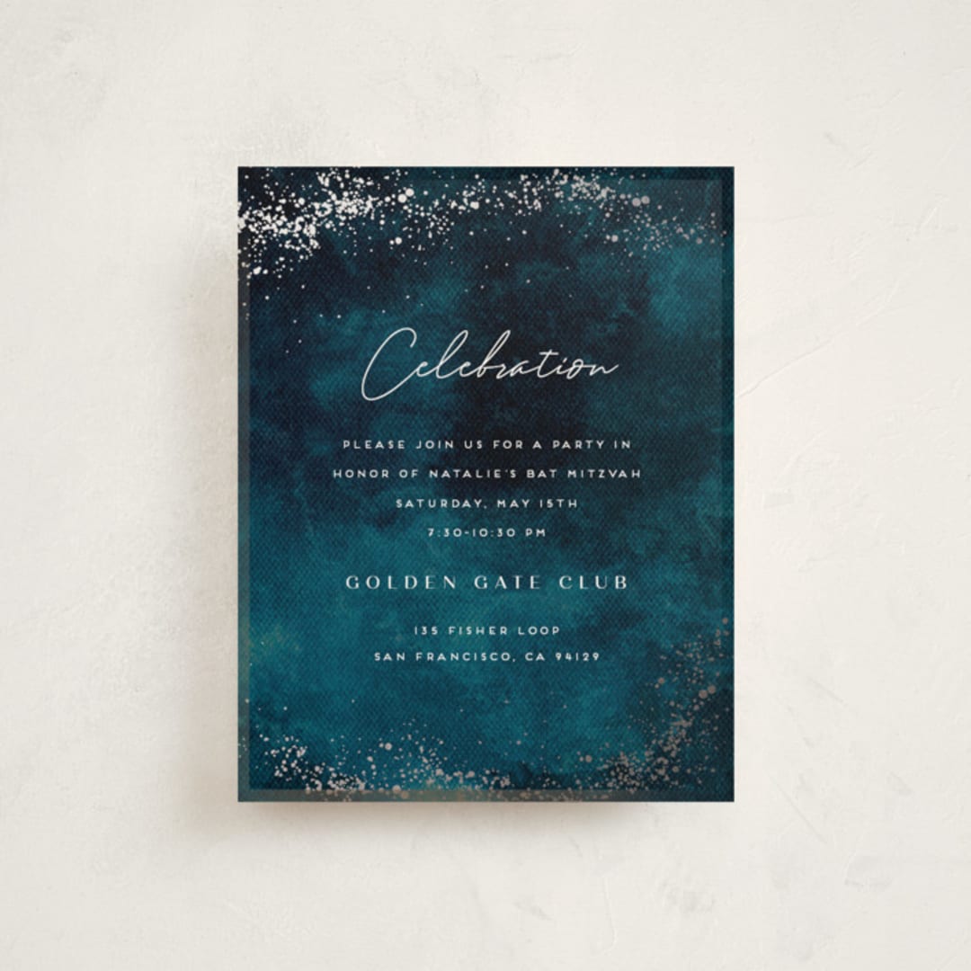 "oponki" - Mitzvah Reception Cards in Aquamarine by chocomocacino - Front