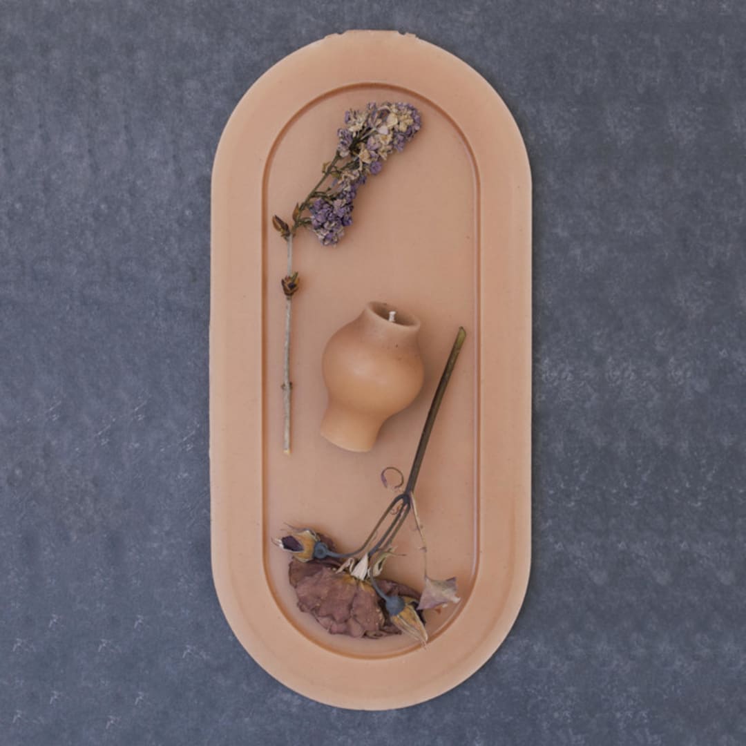 "Blush Wax Tray" - Candles and Holders in pink by Danielle Gaito