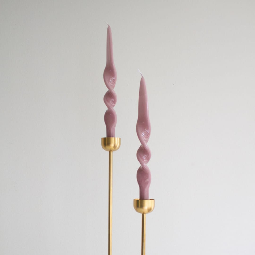 "Taper Candle Set (MAUVE)" - Candles and Holders in purple by the parmatile shop