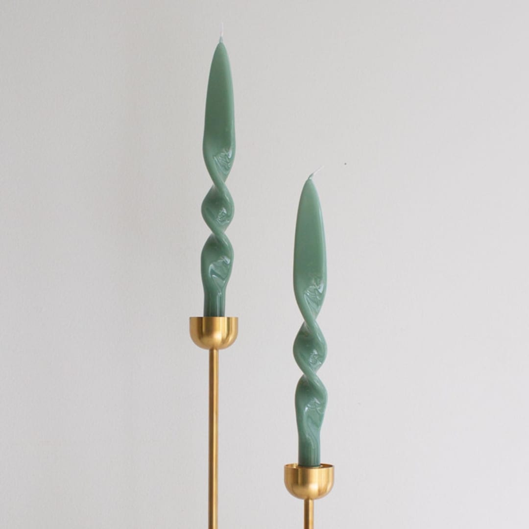 "Taper Candle Set (SAGE)" - Candles and Holders in green by the parmatile shop