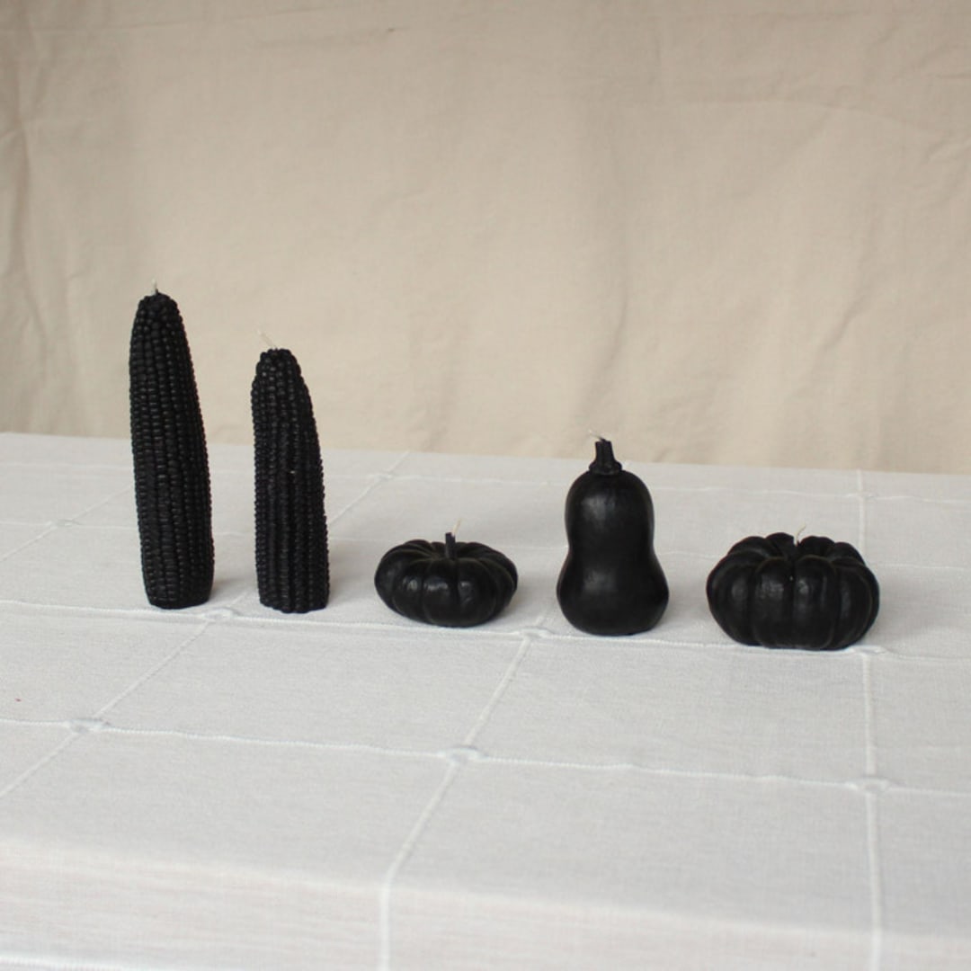 "Blackberry - Harvest Table Bundle Beeswax Candles" - Candles and Holders in black by Happy Organics