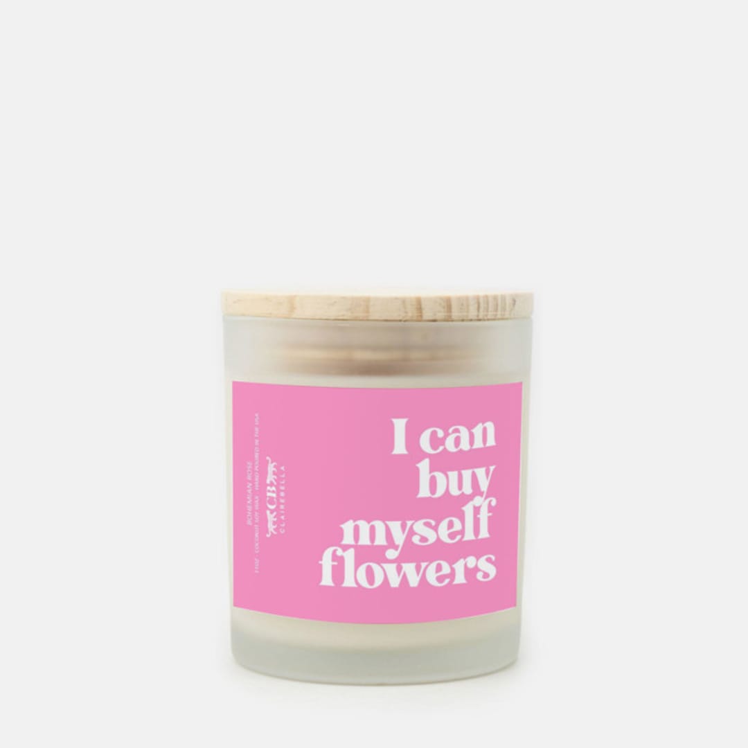 Glass Candle - Flowers (Bohemian Rose)