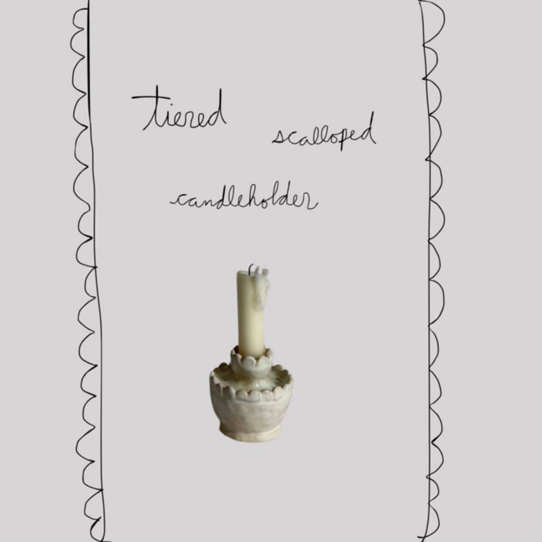 "scalloped tiered candleholder" - Candles and Holders in white by Kristin Yezza