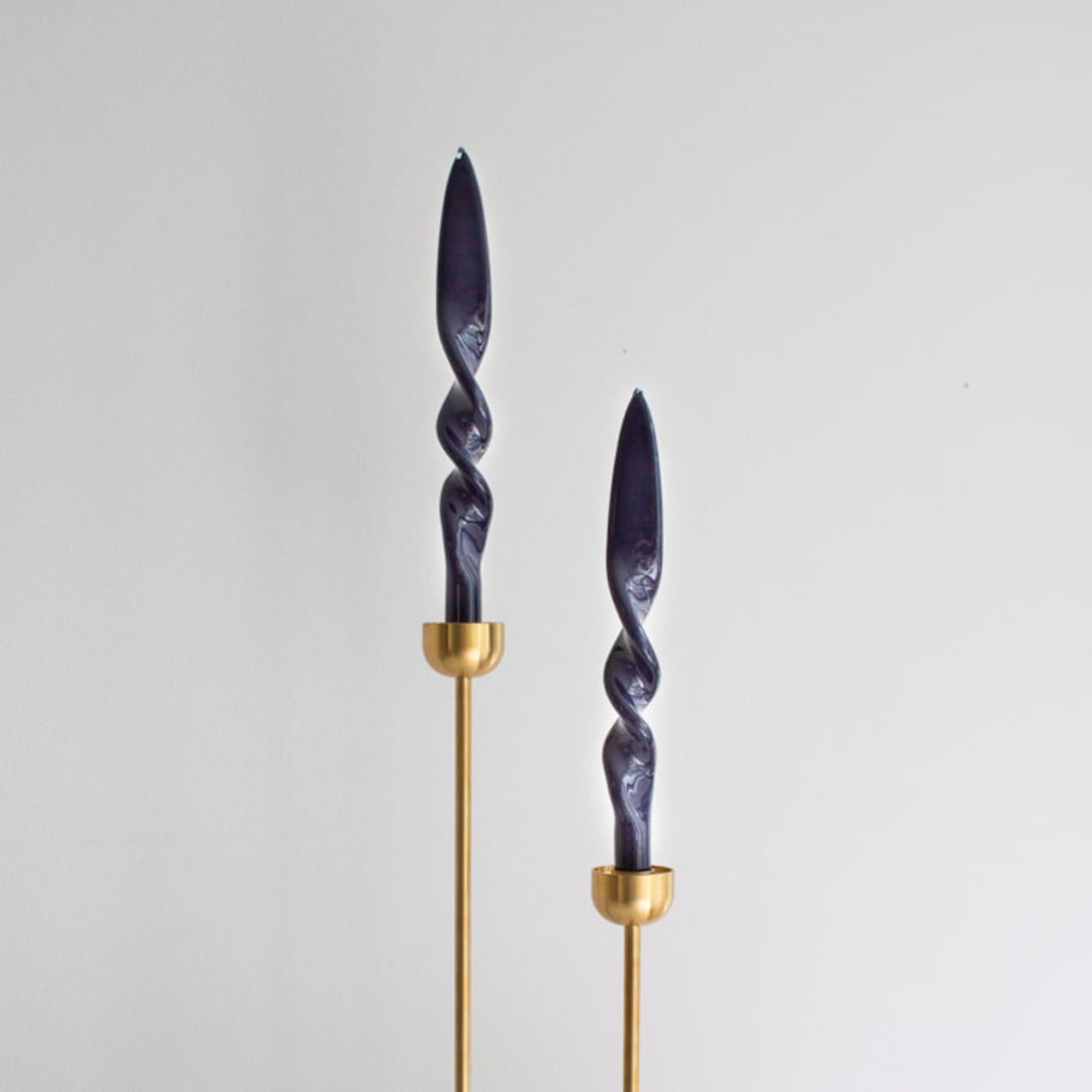 "Taper Candle Set (SAPPHIRE)" - Candles and Holders in blue by the parmatile shop