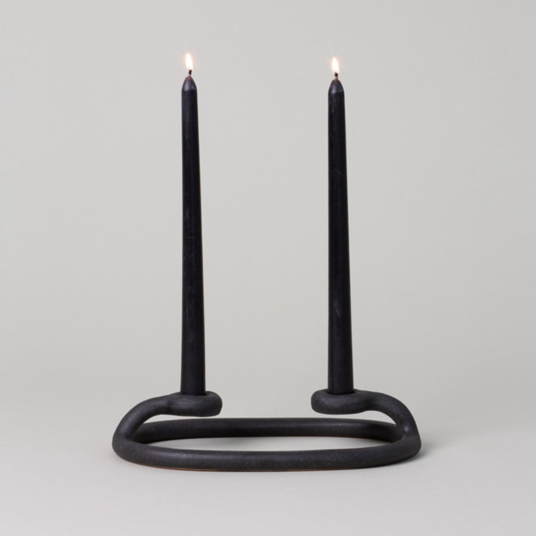 SIN Duo Candlestick Holder, Black