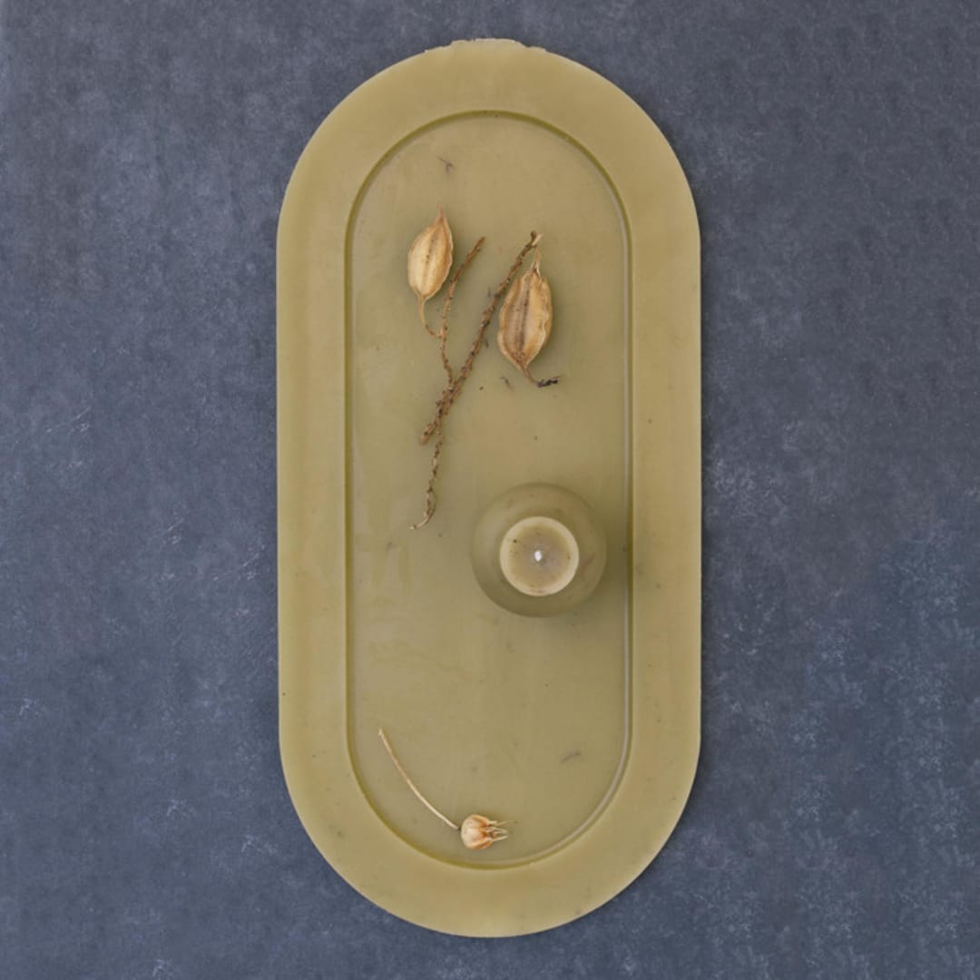 "Green Wax Tray" - Candles and Holders in green by Danielle Gaito