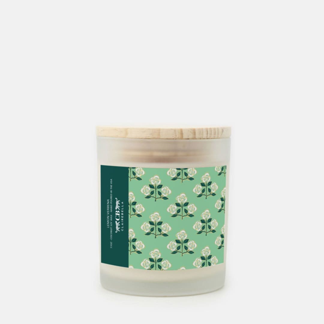 "Glass Candle - Betsy Green (Lemon Verbena)" - Candles and Holders in green by Clairebella