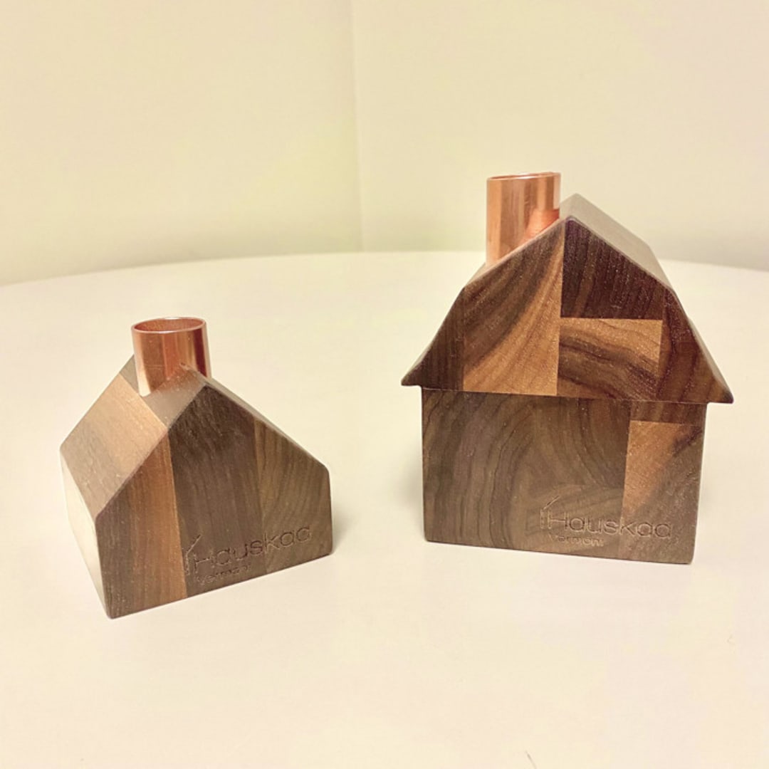 "Little Farm Candlestick Holder Set" - Candles and Holders in brown by Ann Nygard
