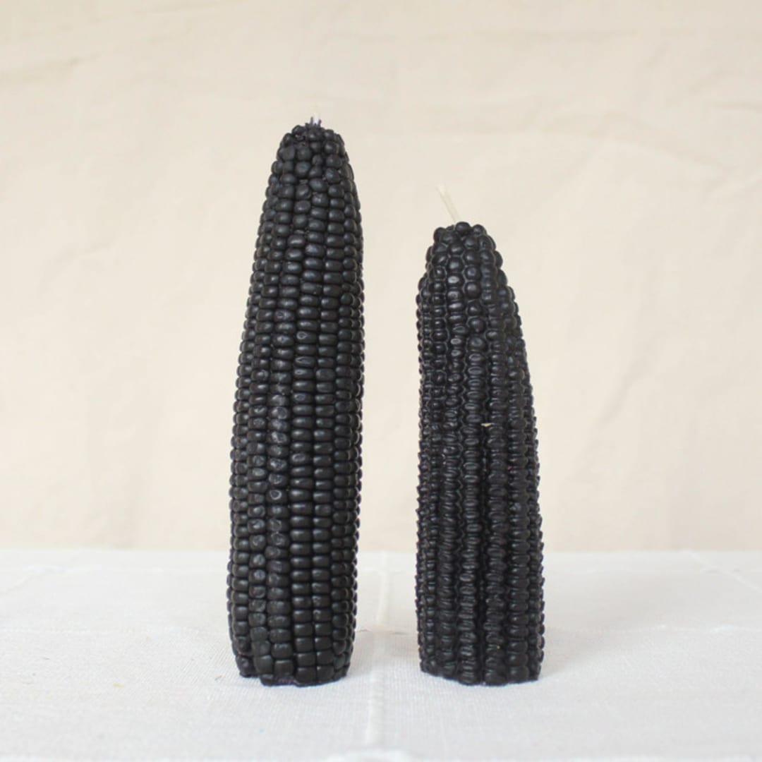 "Blackberry - Corn Beeswax Candle Set" - Candles and Holders in black by Happy Organics
