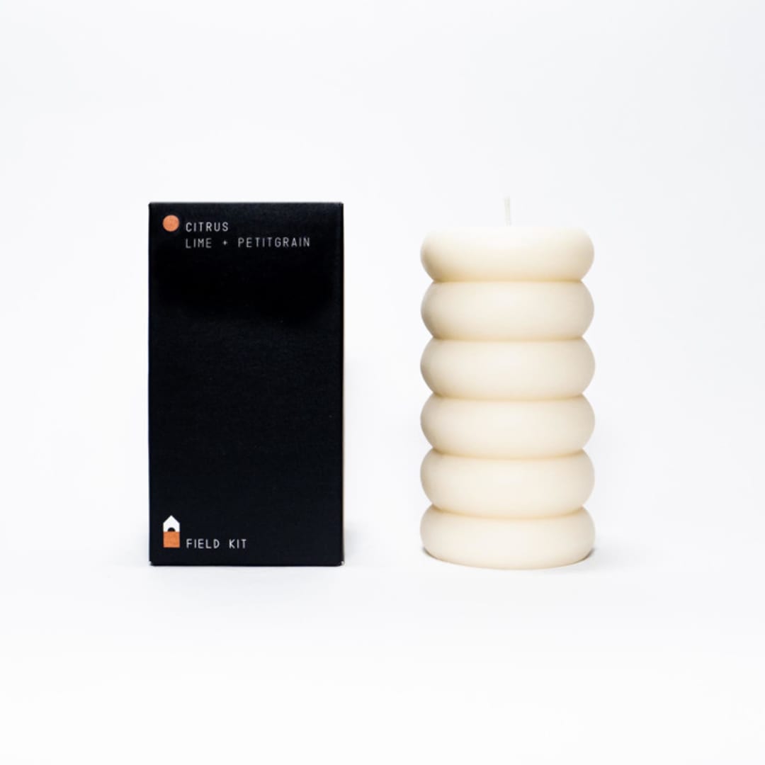 "Citrus Pillar Candle" - Candles and Holders in white by Powered By People