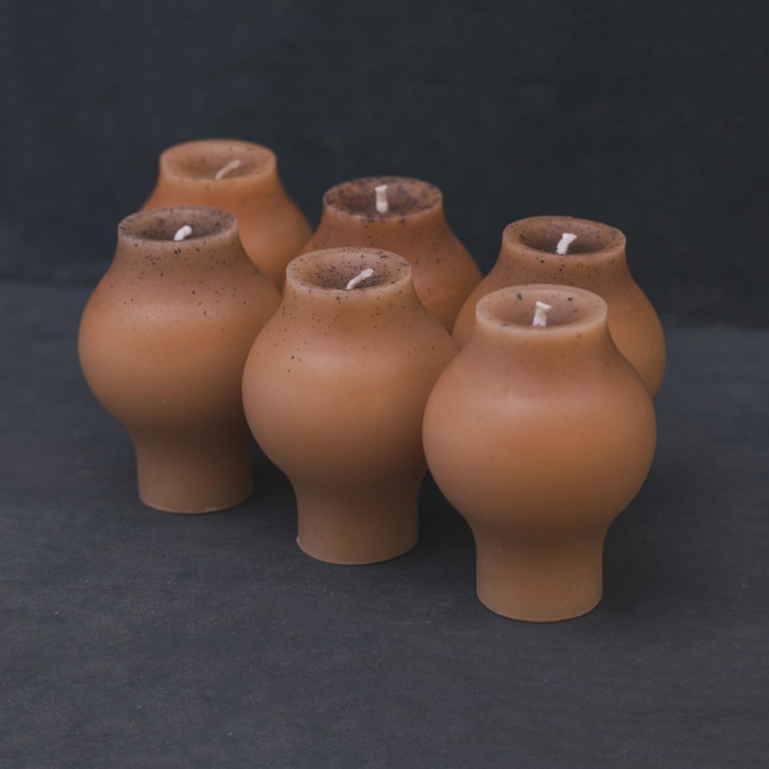 "Blush Orb Set" - Candles and Holders in pink by Danielle Gaito