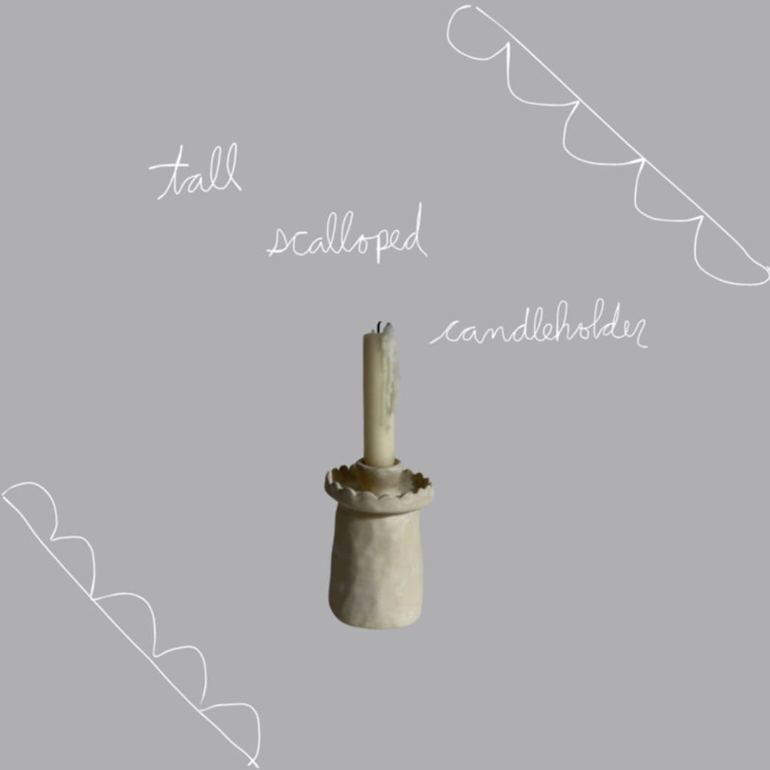 "tall scalloped candleholder" - Candles and Holders in white by Kristin Yezza