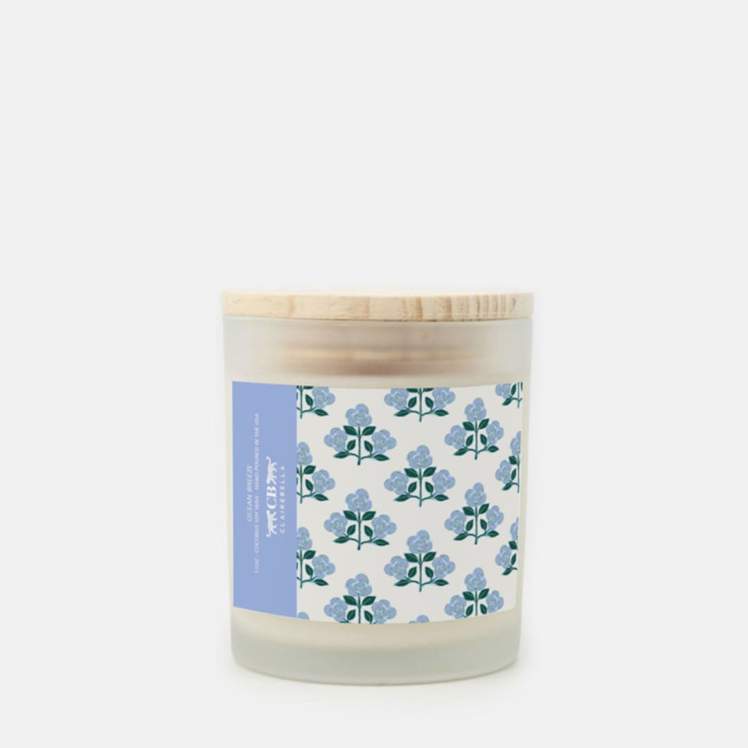 "Glass Candle - Betsy Blue (Ocean Breeze)" - Candles and Holders in blue by Clairebella