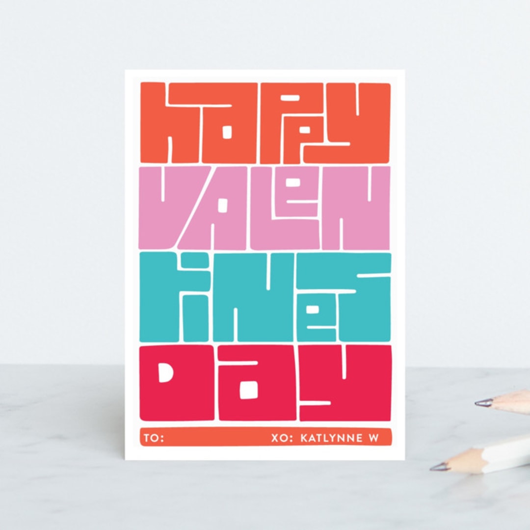 "HVD" - Personal Stationery in mango popsickle by Deborah Chou - Front