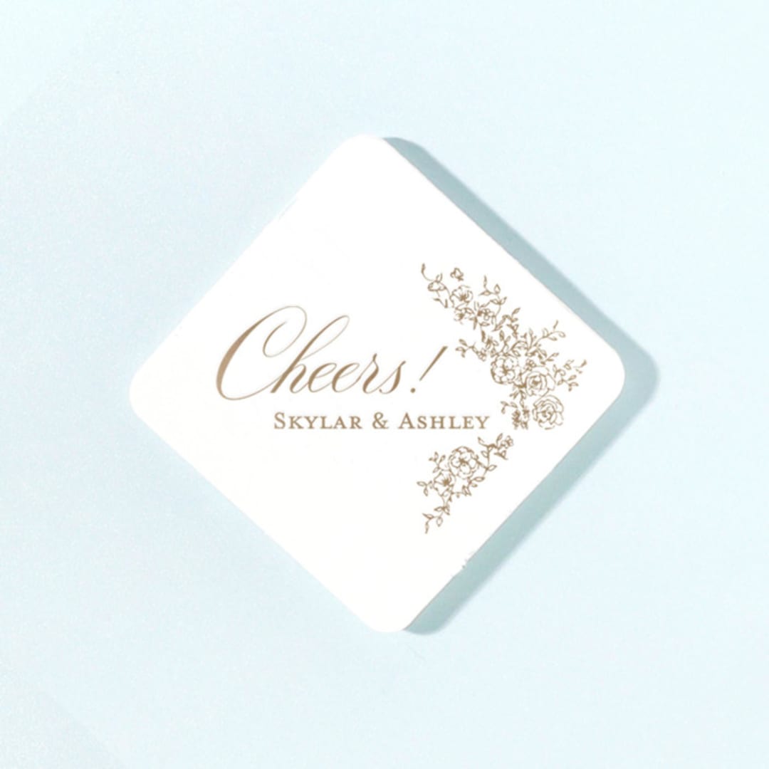 Floral Crest Coaster, diamond,  set of 100