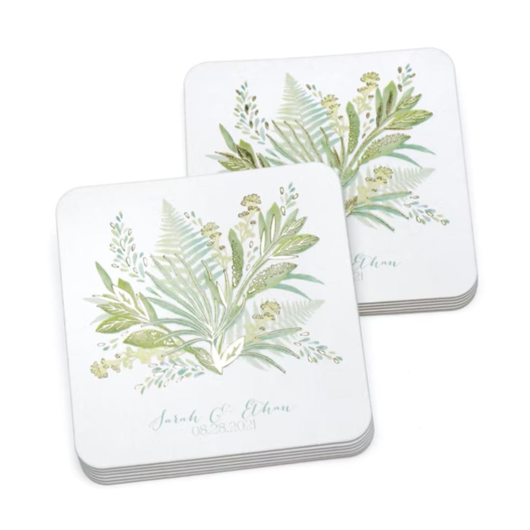 Personalized Greenery Coaster
