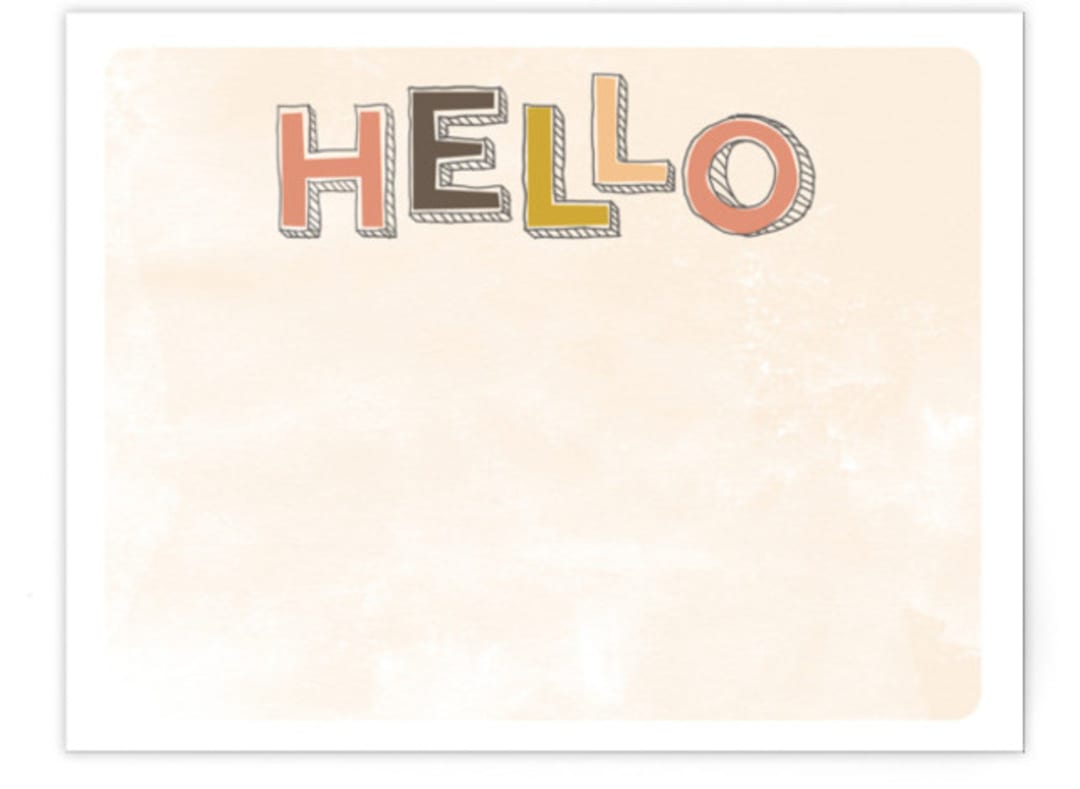 "Handwritten Hello" - Children's Stationery Cards in grapefruit by Shirley Lin Schneider - hero