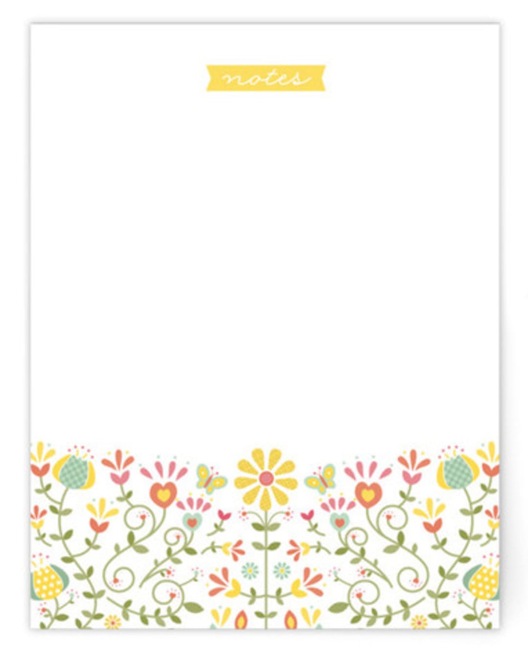 "Folksy Garden" - Children's Stationery Cards in Spring Yellow by TM Stationery - hero