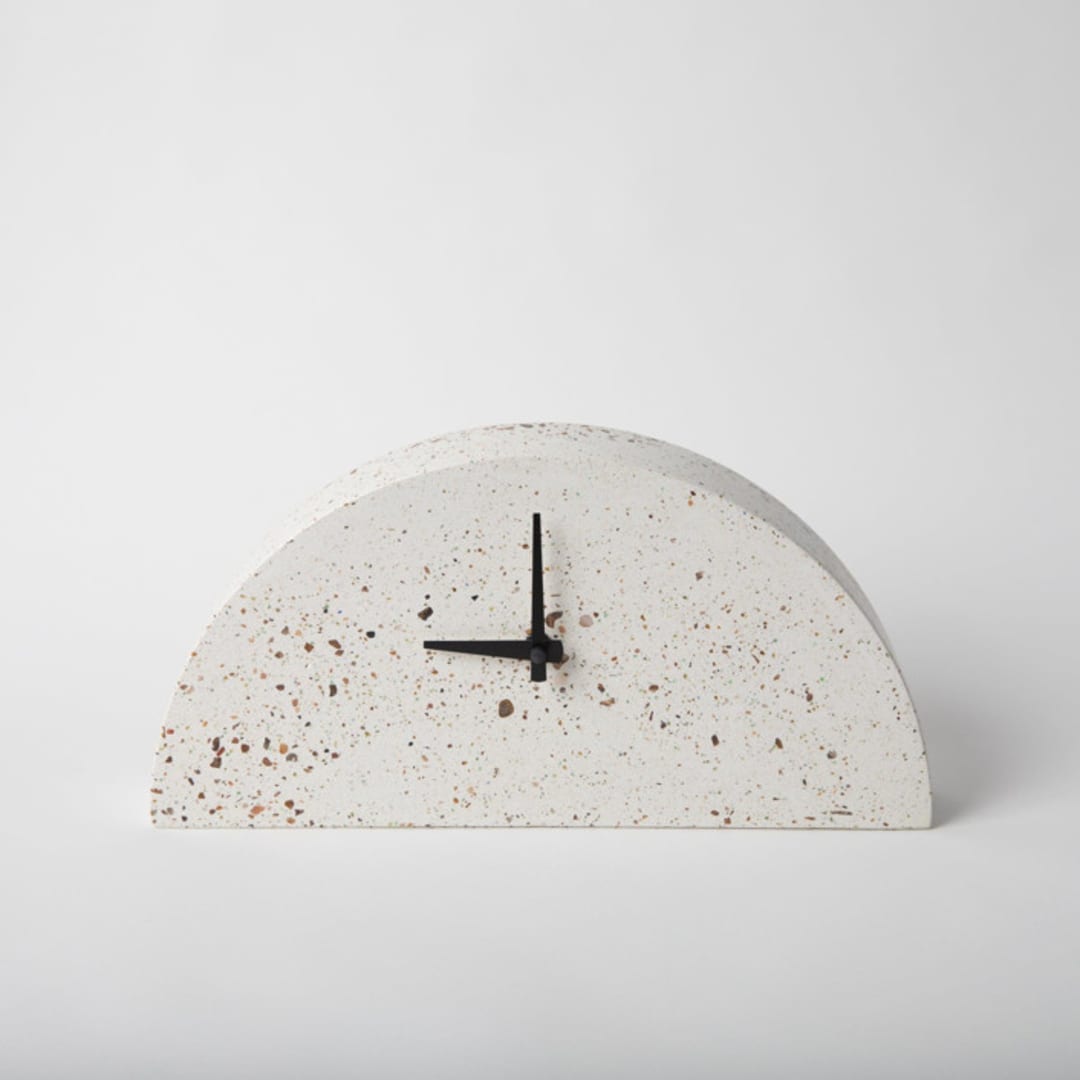 "Mantle Clock: White Terrazzo" - Clocks in white by Pretti.Cool