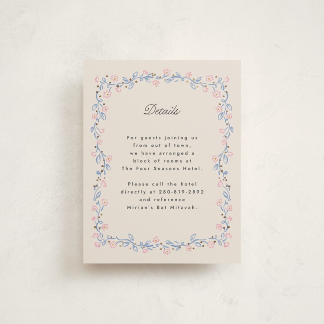 "Disco flower" - Mitzvah Direction Cards in Peony by Pati Cascino - Front