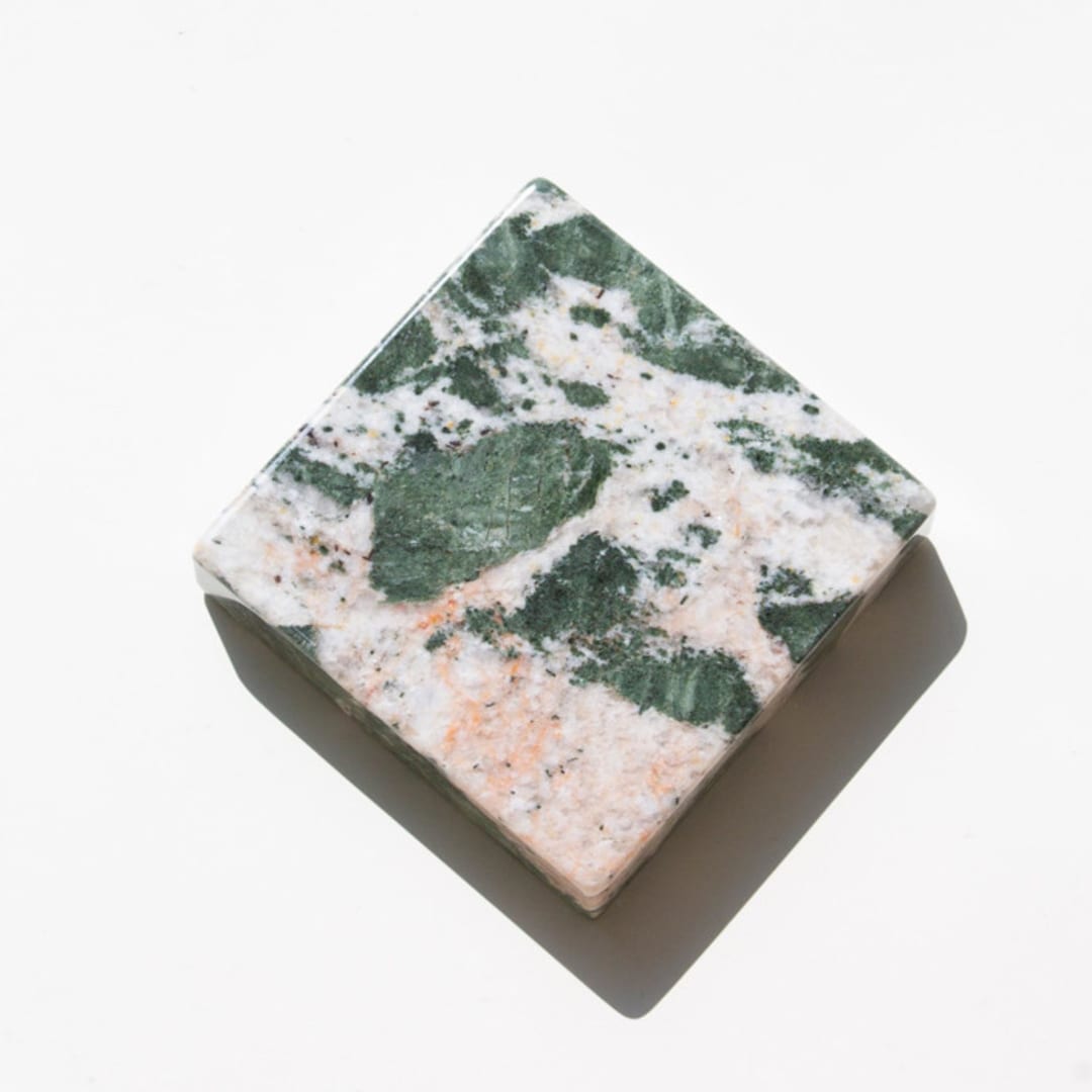 "Marble Pedestal (PEACH GRAINS)" - Decorative Object in orange by the parmatile shop