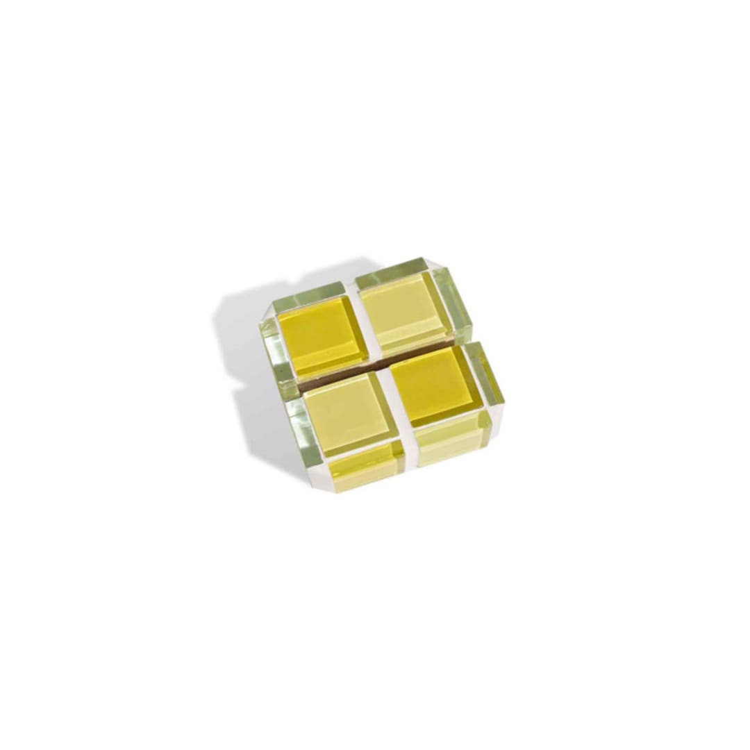 "Tile Picture Stand in Banana Frosting" - Decorative Object in yellow by Subtle Art Studios