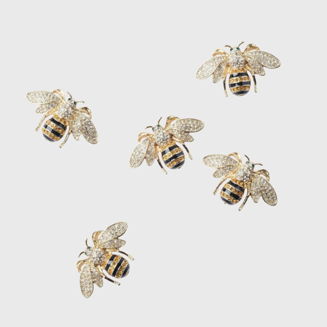 "Stripey bee magnets" - Decorative Object in gold by Joanna Buchanan