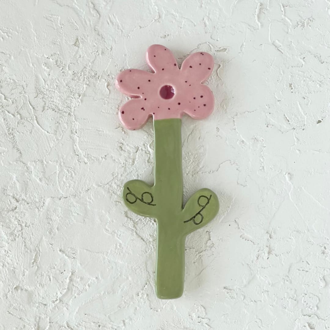 "Pink Speckle Flower Tchotchke" - Decorative Object in pink by Quiet Clementine