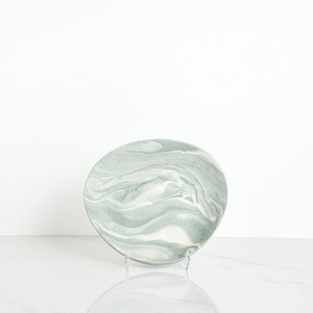 "Clamshell Catchall Tray - Celadon" - Decorative Object in green by Tina Huang