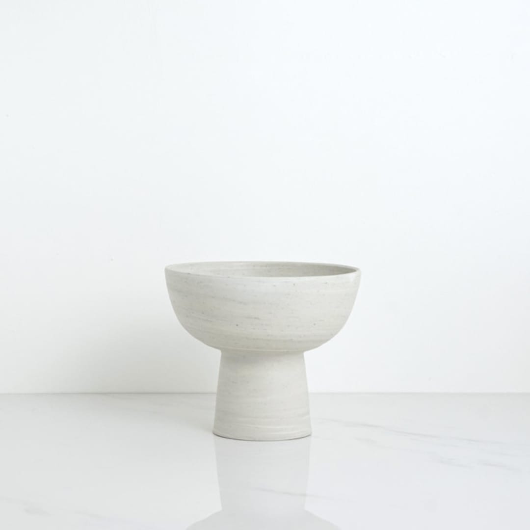 "Pedestal Bowl - Grey" - Decorative Object in gray by Tina Huang