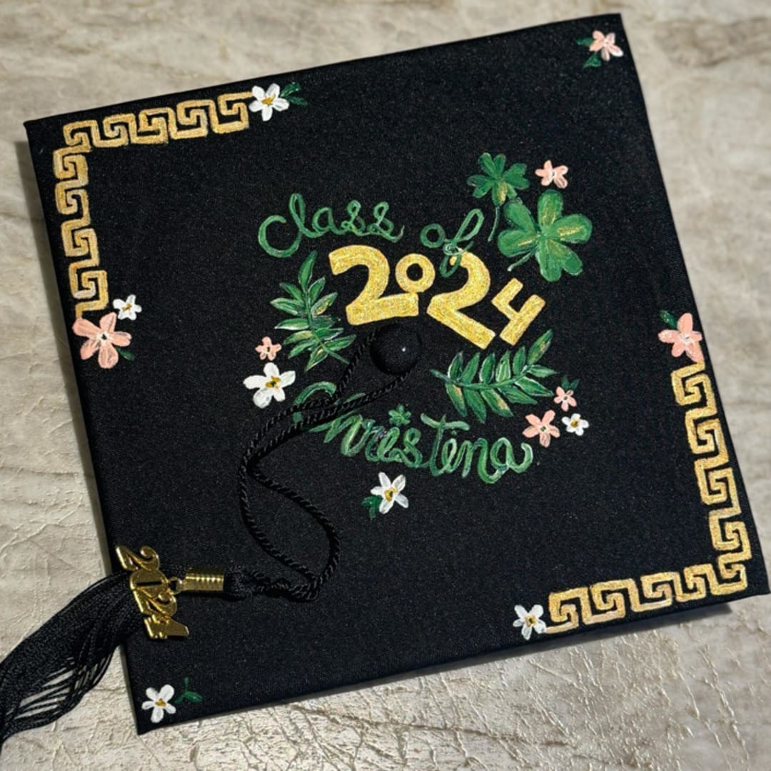 Custom Hand-Painted Graduation Cap