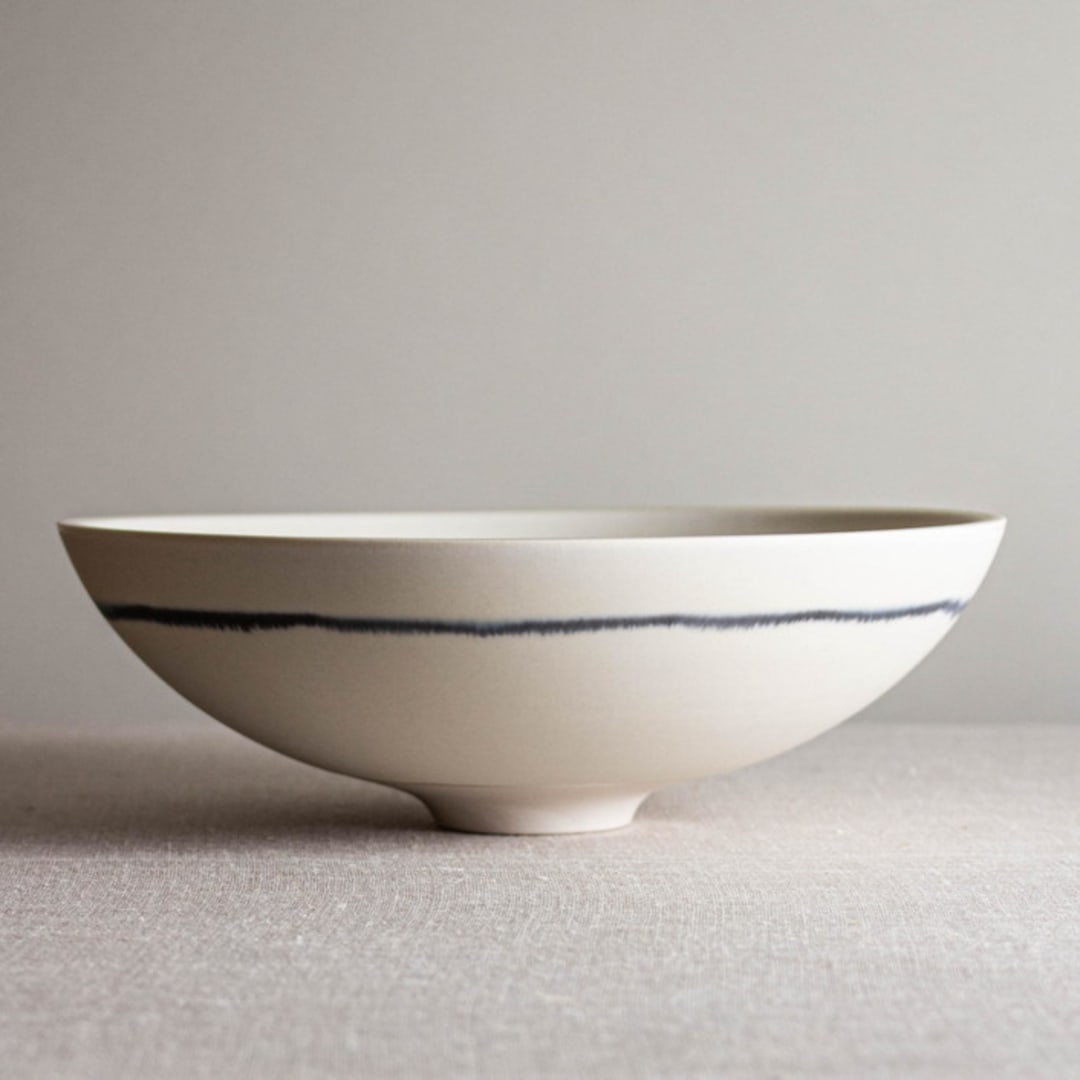 "Manganese Line Series Vessel 10" - Decorative Object in white by Lisa Fleming