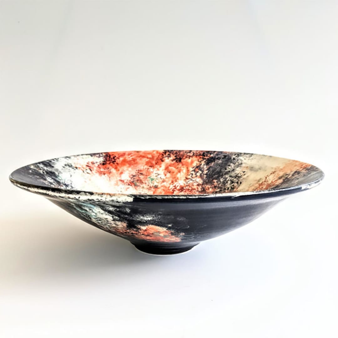 "flared bowl" - Decorative Object in multicolor by Liz Vigoda