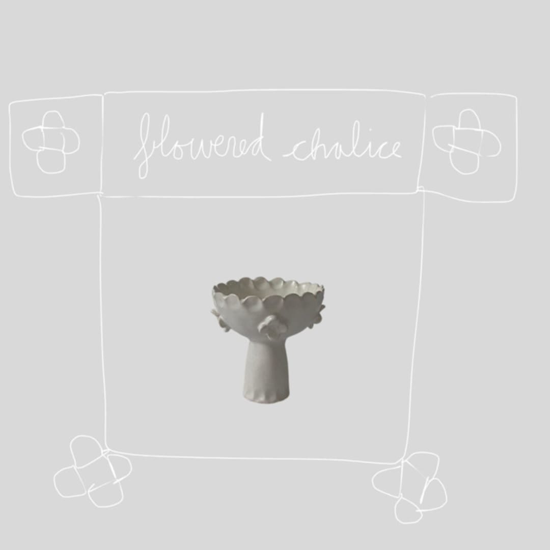 "flowered chalice" - Decorative Object in white by Kristin Yezza