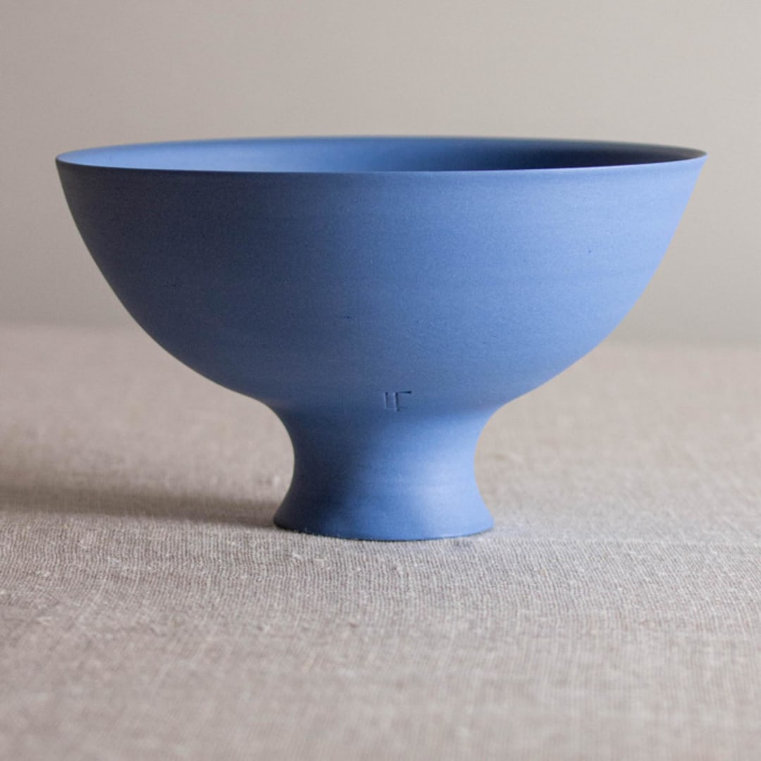 "Blue Colored Porcelain Vessel 8" - Decorative Object in blue by Lisa Fleming