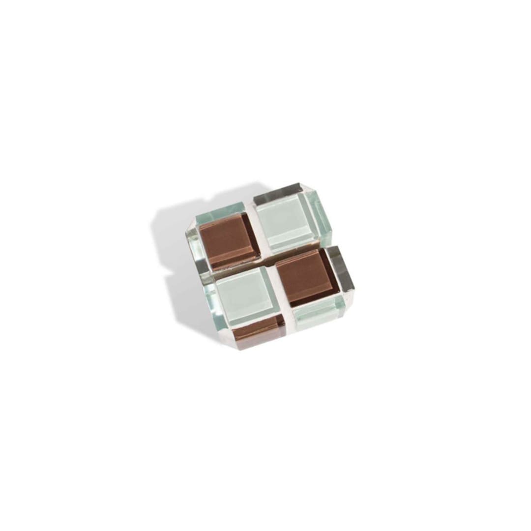 "Tile Picture Stand in Classic Milk Chocolate" - Decorative Object in brown by Subtle Art Studios