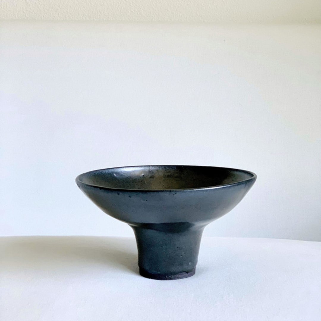 "Black Footed Bowl" - Decorative Object in black by Cloude Made