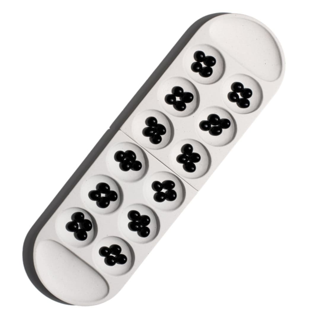 Mancala Board Game Set w/ Black Beads