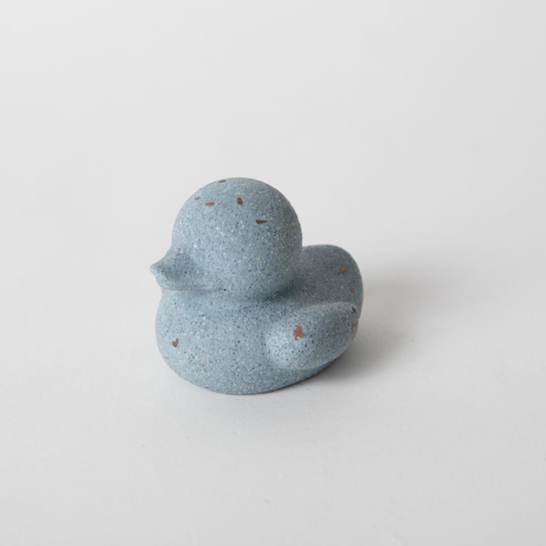 "Light Blue Terrazzo Mini "Rubber" Ducky" - Decorative Object in blue by Pretti.Cool