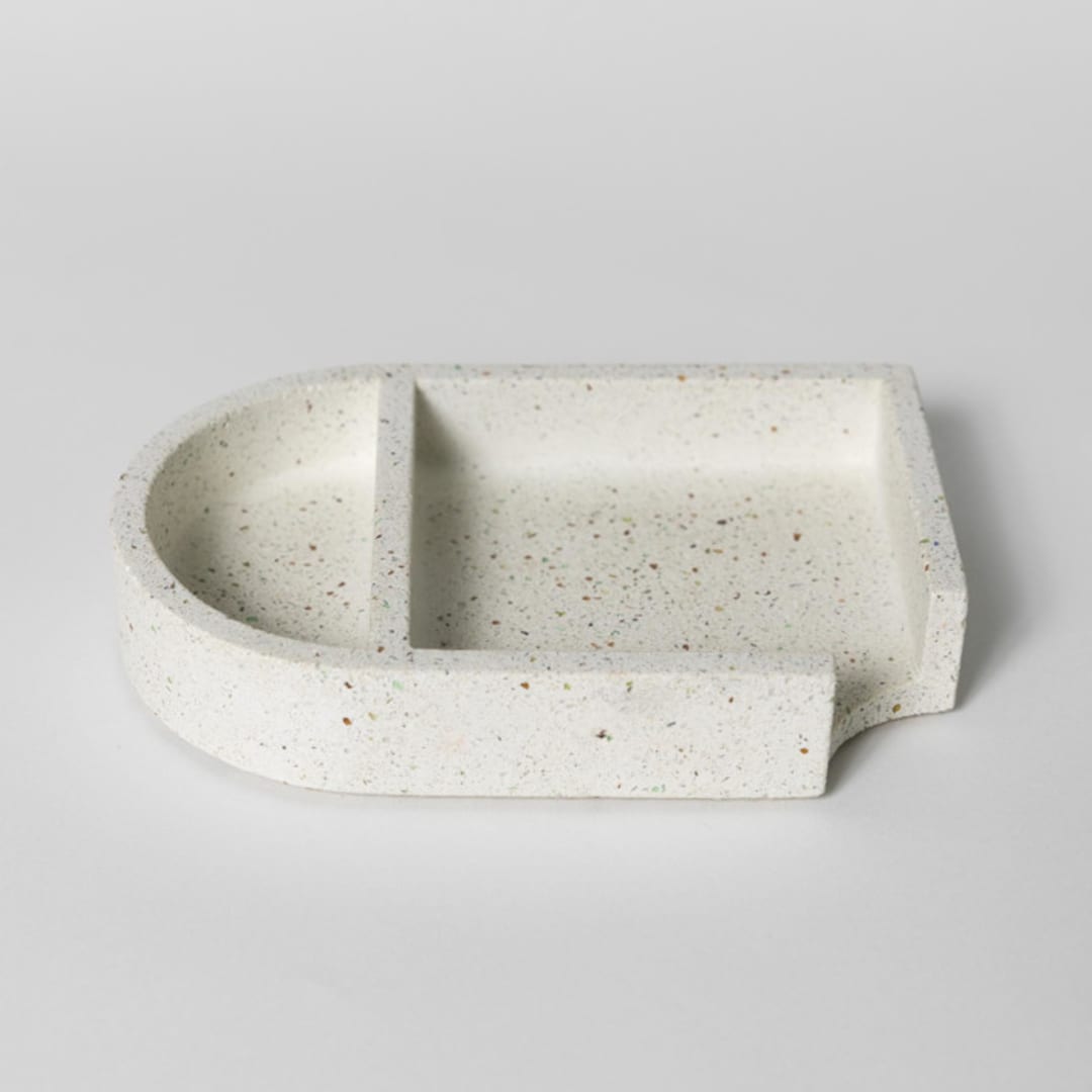 "White Terrazzo Sticki Note Holder" - Decorative Object in white by Pretti.Cool