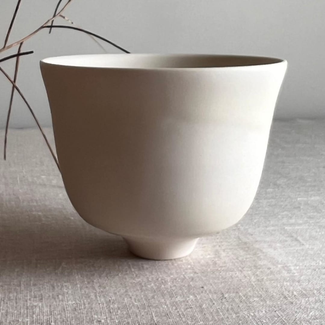 "Crystalline White Matte Vessel 5" - Decorative Object in white by Lisa Fleming